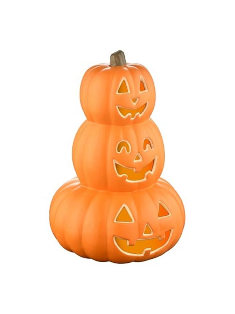 Stacked Jack-O’-Lantern Pumpkin Decoration – 3-Tier Light-Up Halloween Gourd